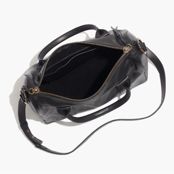 MADEWELL The Prague Satchel Leather Black Bag Crossbody Purse - Picture 2 of 16